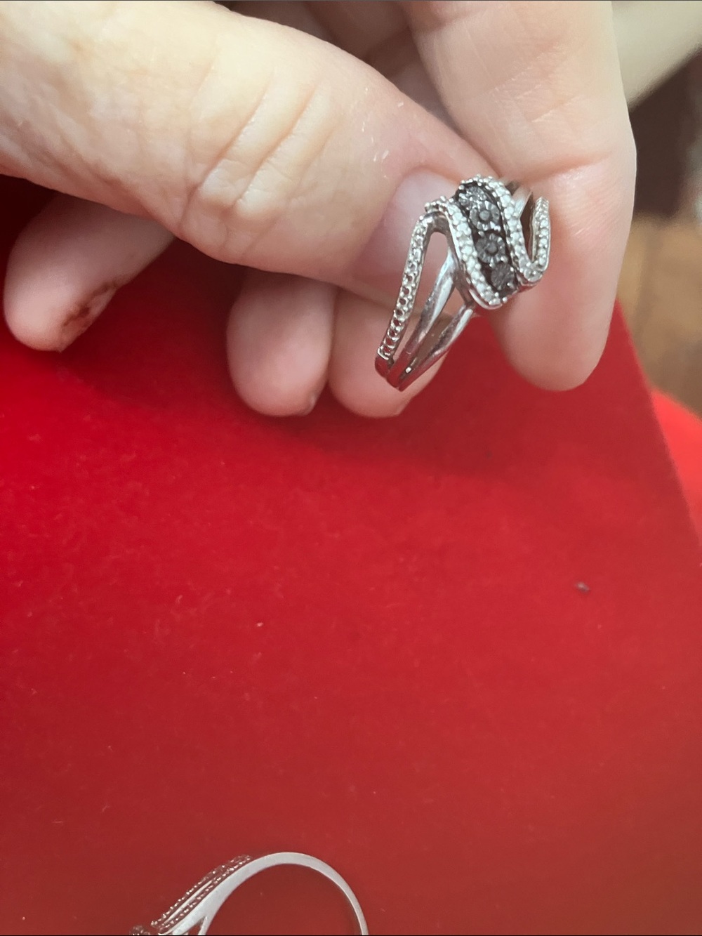 Sterling Silver Snake Wrap Ring with Pavé Accents - Silver